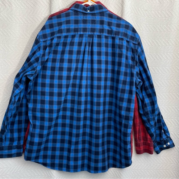 Tommy Hilfiger Plaid Shirts Red Blue Classic Fit Mens XXL Lt Wt. Flannel (2) - Picture 3 of 15